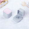 Single Deluxe Plush Gray with Pink Top Velvet Earring/Ring Box