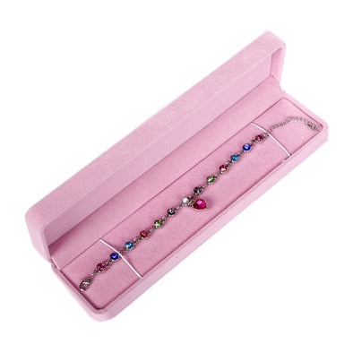 Single Deluxe Plush Pink Velvet Bracelet/Necklace Jewelry Box
