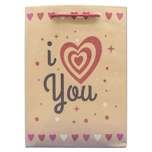 I Heart You Kraft Paper Shopping Gift Bags