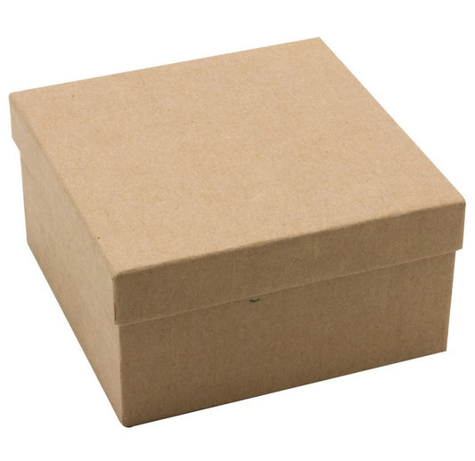 3 3/4"x3 3/4"x2"H Kraft Cotton Paper Box