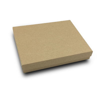 6 Pack, Brown Kraft Jewelry Gift Boxes, 7x5x1.25, Fiber Fill for Party,  Holiday & Events, Made in USA