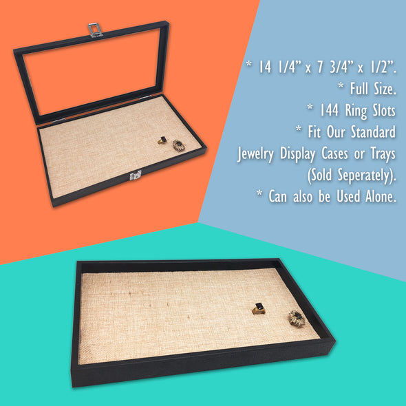 Linen Burlap Foam 144 Ring Standard Jewelry Tray Insert