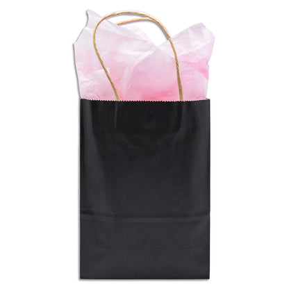 Matte Black Kraft Paper Shopping Gift Bags (12-Pack)