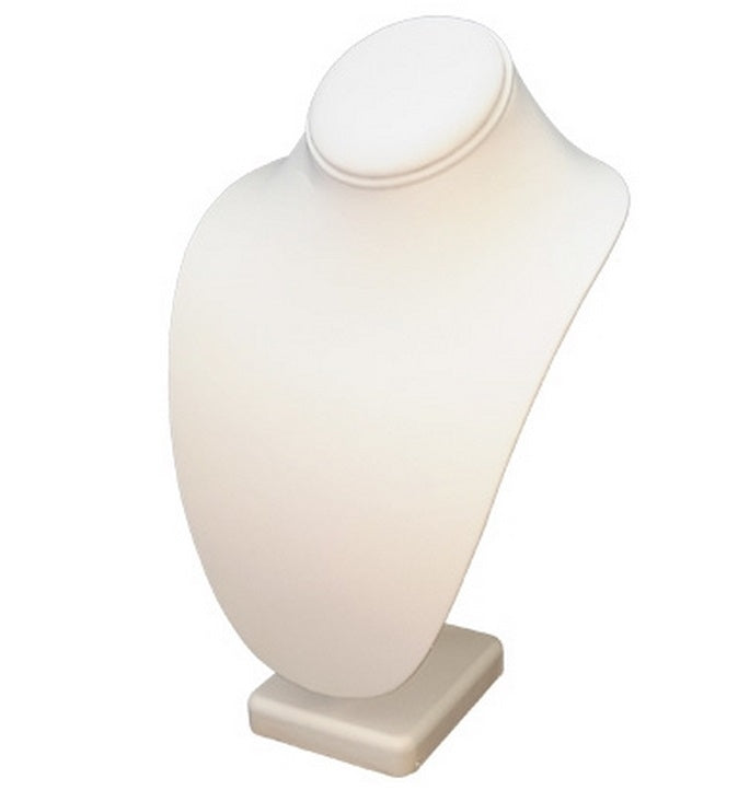 9 5/8"h Deluxe White Leatherette Necklace Stand