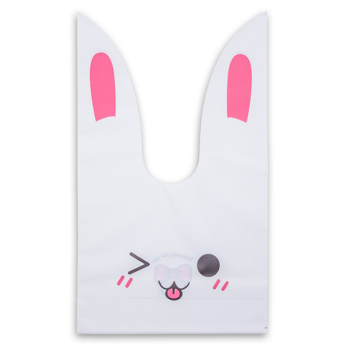 50-Pack White Plastic Gift Bags With Flap-Tie Handles