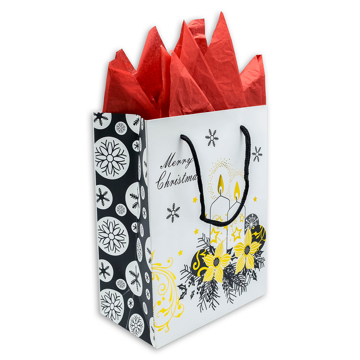 Premium Christmas Candle Holiday Gift Bags (12-Pack)