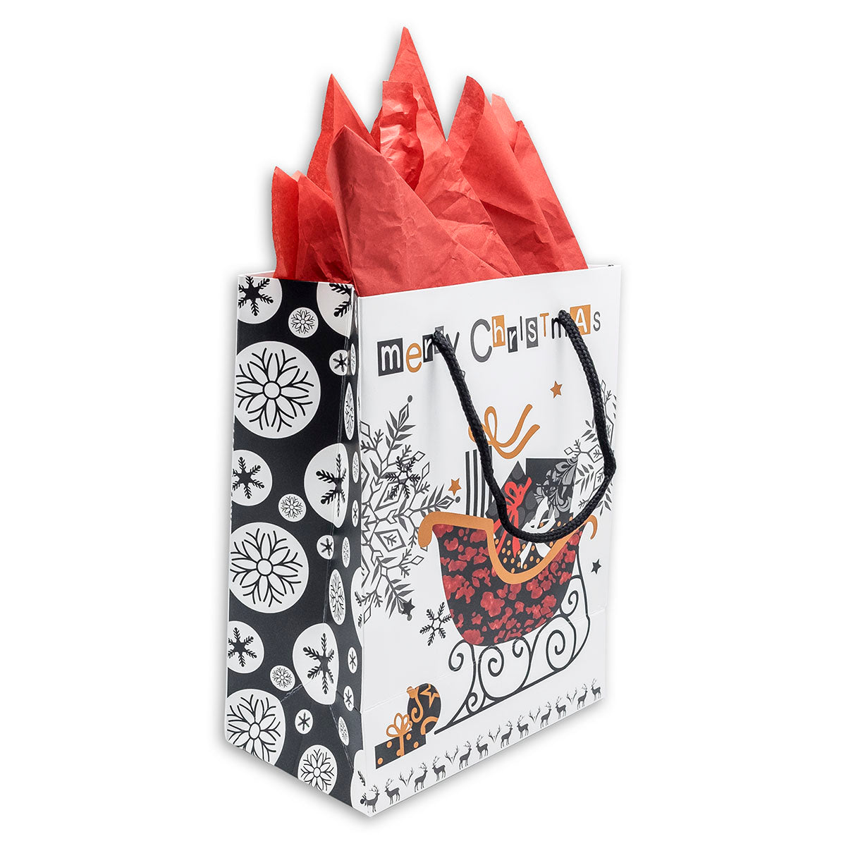 Premium Christmas Sleigh Holiday Gift Bags (12-Pack)