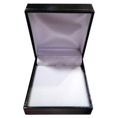 Single Door Deluxe Black Leatherette Pendant Necklace Box