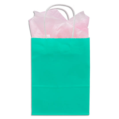 Teal Green Kraft Paper Shopping Gift Bags (12-Pack)