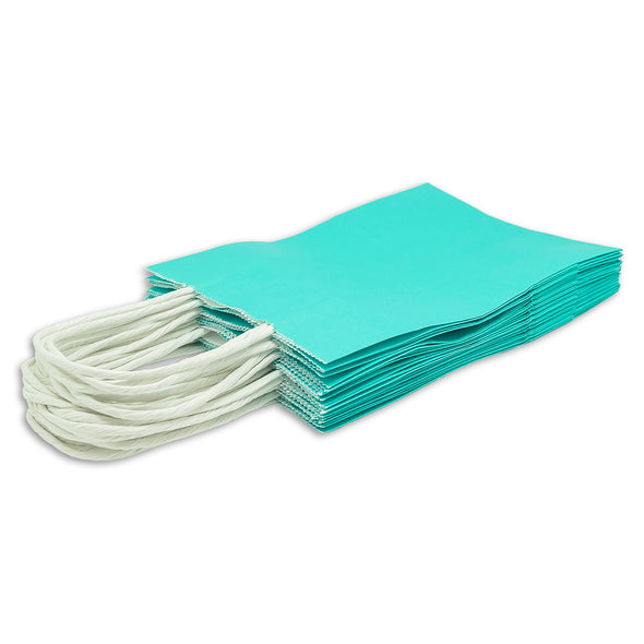 Teal Green Kraft Paper Shopping Gift Bags
