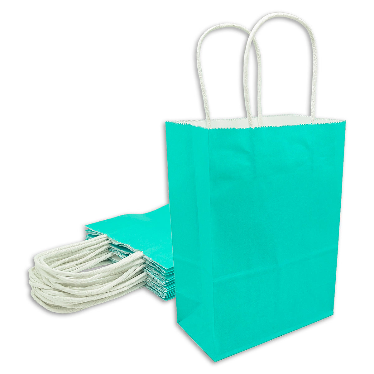 Teal Green Kraft Paper Shopping Gift Bags JPI Display