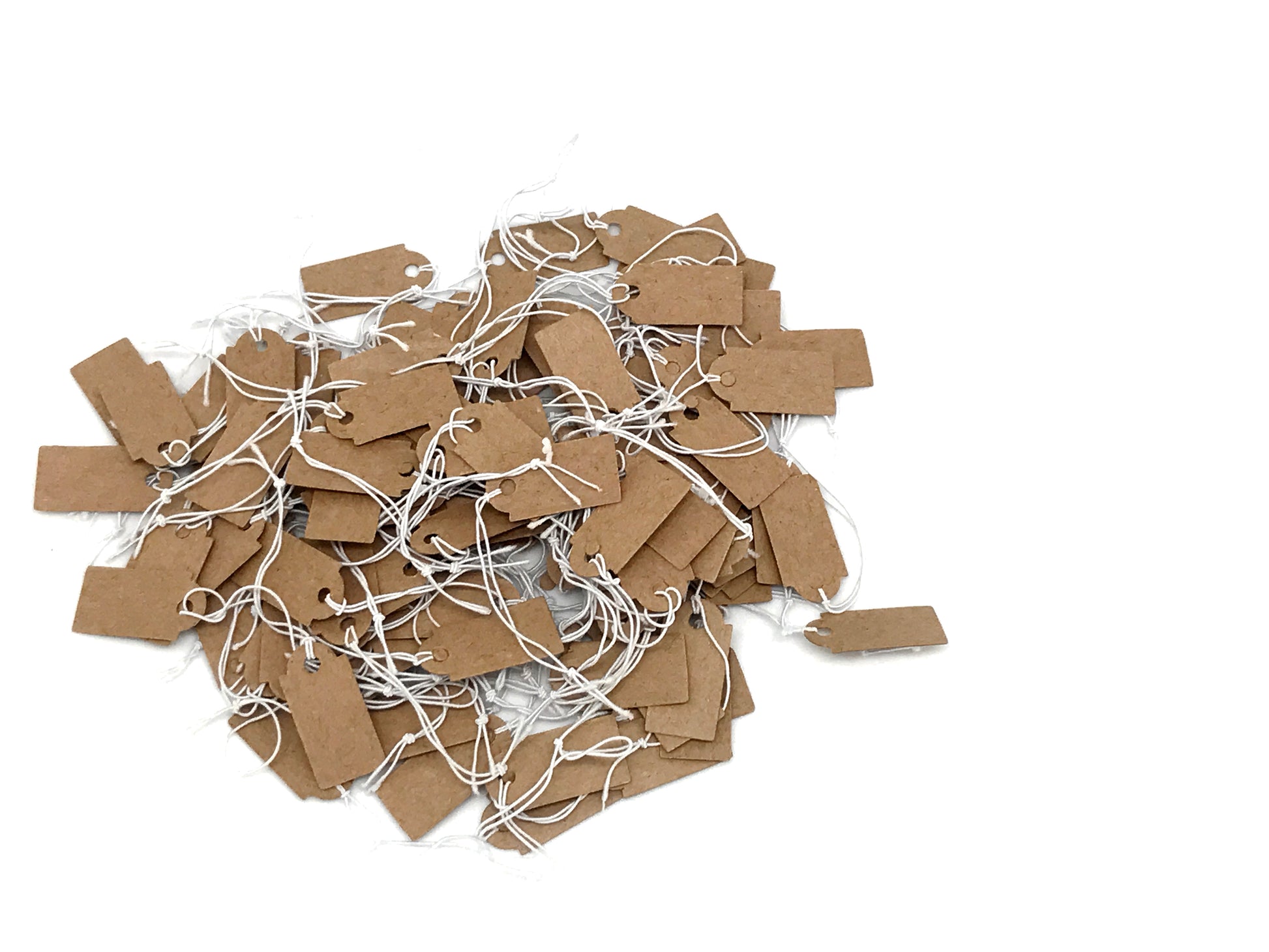 100PCS 13x26 Kraft Paper Knotted String Price Tag