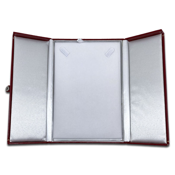 8 1/8" x 5 5/8" Two Door Red Deluxe Leatherette Necklace Jewelry Display Box