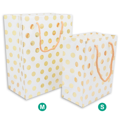 White and Gold Polka Dot Gift Bags