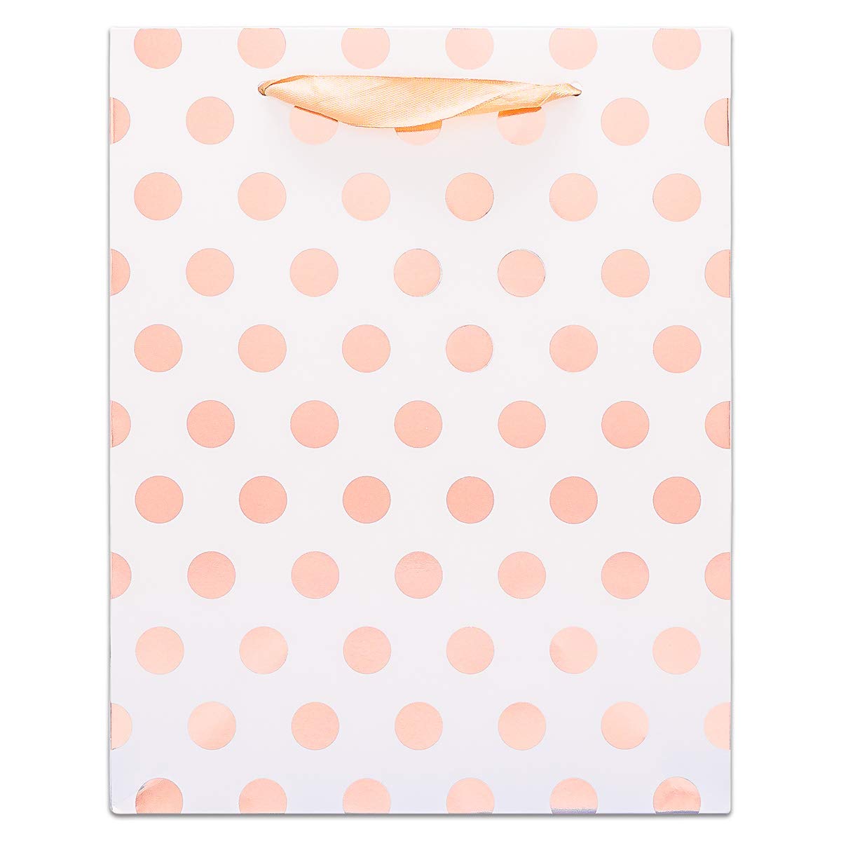 White and Rose Gold Polka Dot Gift Bags