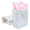 White and Silver Striped Gift Bags