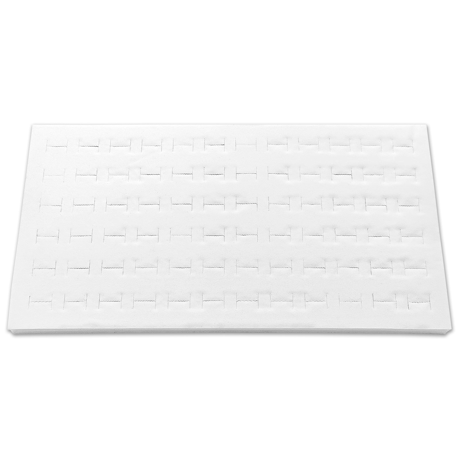 cBox CuteBox Company White Plastic Tray (14.75 x 8.25 x 1) with Red 72  Slot Ring Foam Insert and 100pc White String Tags for Pricing