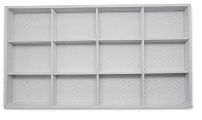 White Linen 12 Compartment Stackable Jewelry Tray