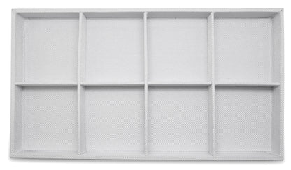 White Linen 8 Compartment Stackable Jewelry Display Tray