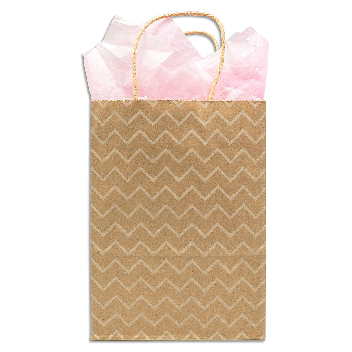 White Wave Kraft Paper Shopping Gift Bags (12-Pack)