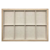 14" x 9 1/2" Wood and Burlap 8 Compartment Jewelry Display Tray